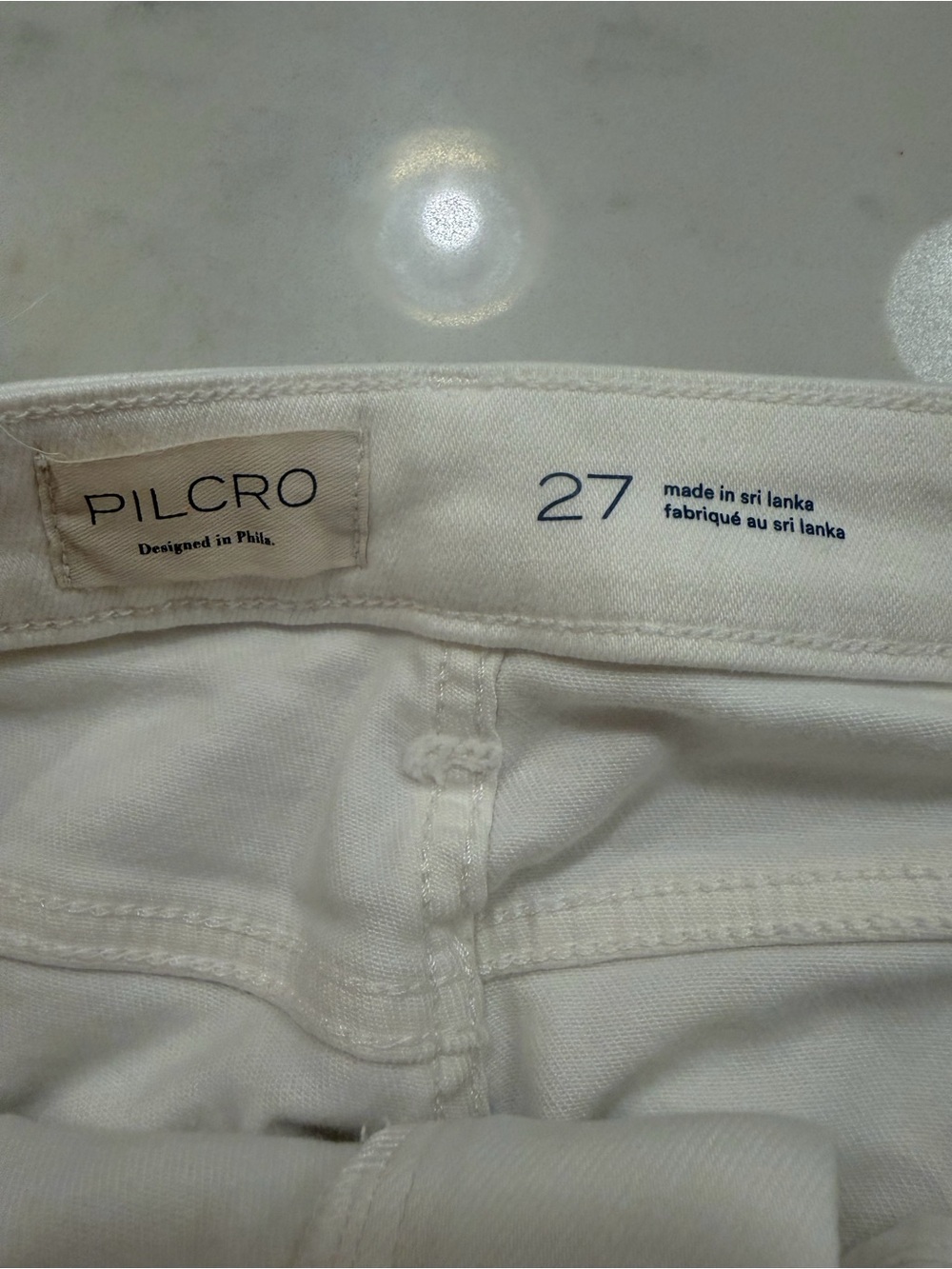 Pilcro Rylan Relaxed Wide-Leg High-Rise Flare Jeans - Chalk - Sz 27 - Picture 5 of 5